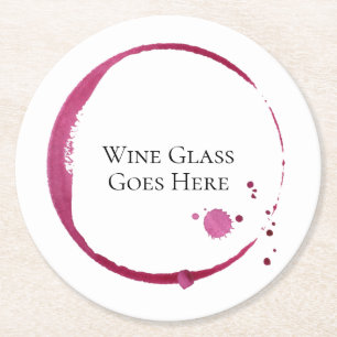 Rotweinfleck & Tropfen Rundpapier Untersetzer Set