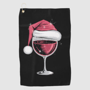 Rotweinglas Weihnachten Lustiges Weihnachten Xmas Golfhandtuch