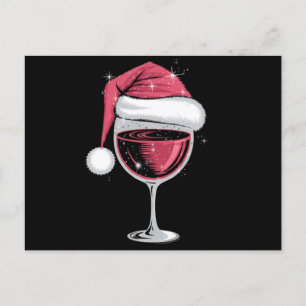 Rotweinglas Weihnachten Lustiges Weihnachten Xmas  Postkarte