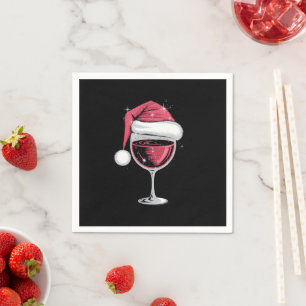 Rotweinglas Weihnachten Lustiges Weihnachten Xmas Serviette