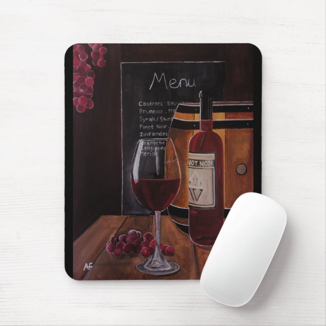 Rotweinmalerei von Alfred Fox Mousepad (Mit Mouse)