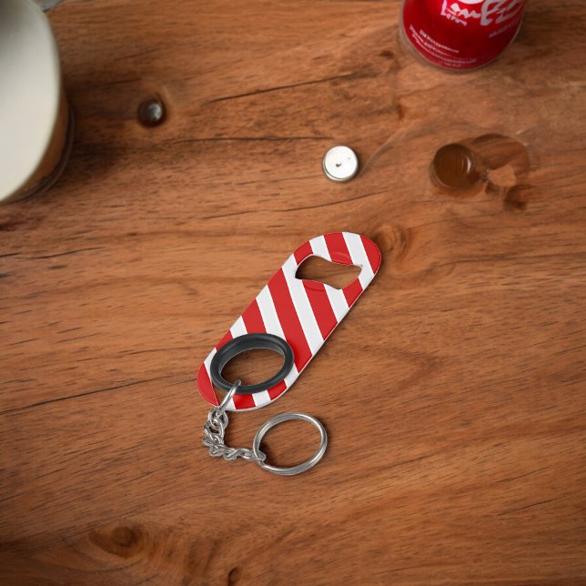 Rotweiße Diagonalstreifen Mini Flaschenöffner (Bottle Openers )