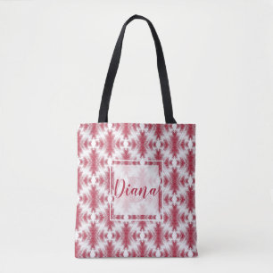 Rotweiße Ikat geometrisch ethnisch stilvoll Tasche