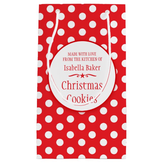 Rotweiße Polka Dochtkochtenswap / Backgeschenktasc Kleine Geschenktüte (Vorderseite)