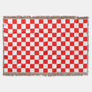 Rotweiße Schachtel-Karo-Muster Decke