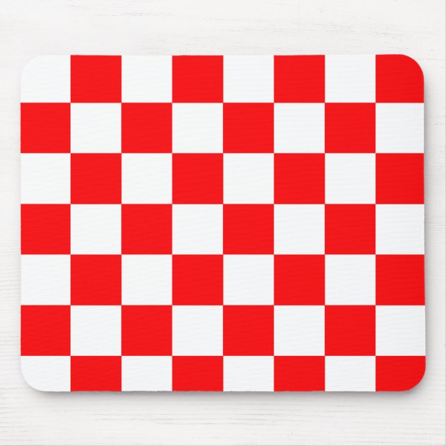 Rotweiße Schachtel-Karo-Muster Mousepad (Vorne)