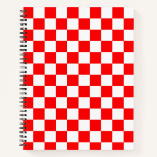Rotweiße Schachtel-Karo-Muster Notizbuch