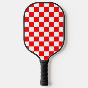 Rotweiße Schachtel-Karo-Muster Pickleball Schläger