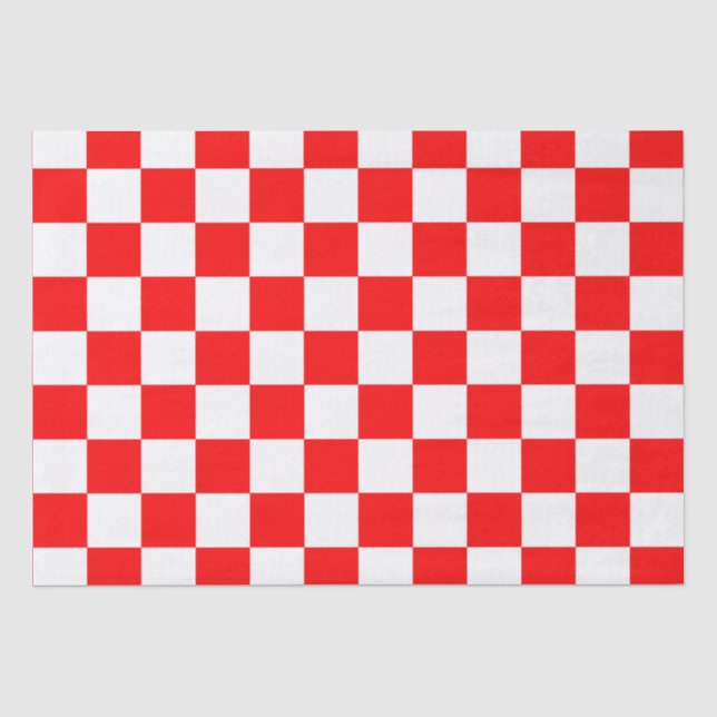 Rotweiße Schachtel-Karo-Muster Seidenpapier (Vorderseite)