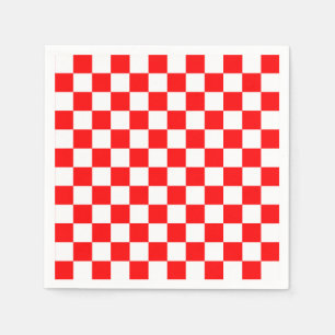 Rotweiße Schachtel-Karo-Muster Serviette