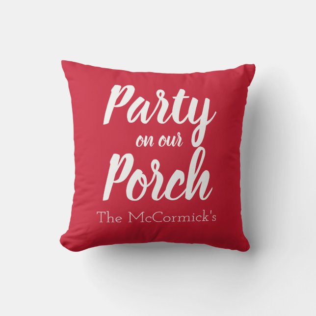 Rotweiße Terrasse Porto Party Sommer Personalisier Kissen (Vorderseite)