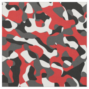 Rotweiße und schwarze Camouflage Druckmuster Stoff
