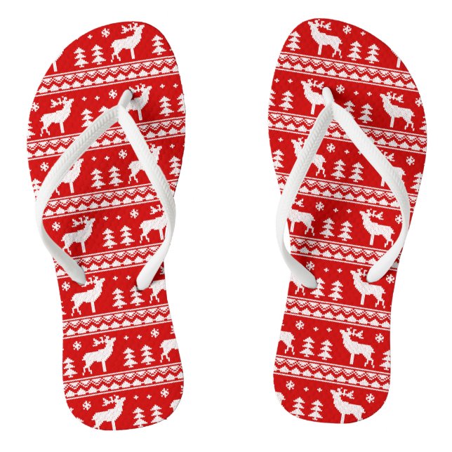 Rotweiße Weihnachtswein Flip Flops (Fußbett)