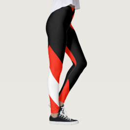 Rotweißer und schwarzer Farbblock 4Anissa Leggings
