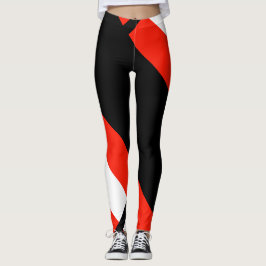 Rotweißer und schwarzer Farbblock 4Anissa Leggings