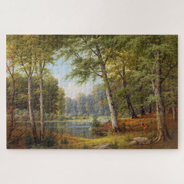 Rotwild am Waldteich (Horizontal)