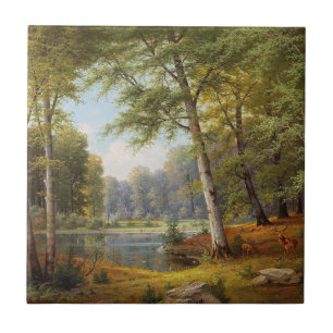 Rotwild am Waldteich Fliese