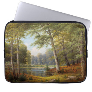 Rotwild am Waldteich Laptopschutzhülle