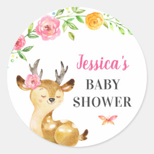 Rotwild-Baby-Dusche besprühen Runder Aufkleber