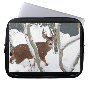 Rotwild-Dollar im Schnee im Winter Laptopschutzhülle
