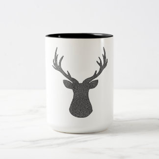 Rotwild - geometrisches Muster - Schwarzweiss. Zweifarbige Tasse
