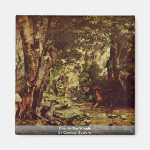 Rotwild im Holz durch Courbet Gustave Magnet