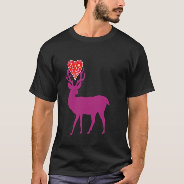 Rotwild im Liebe-Shirt T-Shirt (Vorderseite)