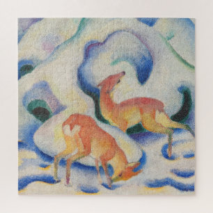 Rotwild im Schnee durch Franz Marc