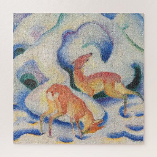 Rotwild im Schnee durch Franz Marc (Vertikal)