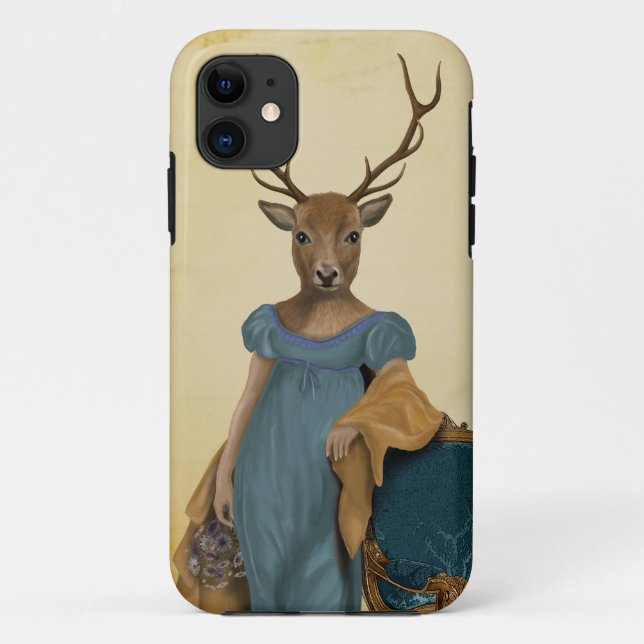 Rotwild in blauem Kleid 2 Case-Mate iPhone Hülle (Rückseite)