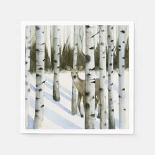 Rotwild in den Schneefällen Serviette