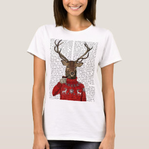 Rotwild in Ski-Strickjacke 2 T-Shirt