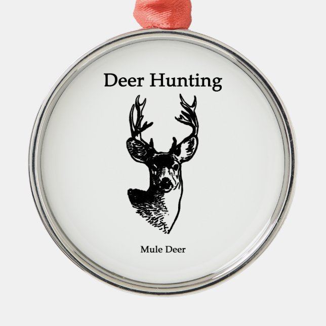 Rotwild-Jagd (Maultierhirsch-Dollar) Ornament Aus Metall (Vorne)