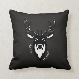 Rotwild-Jäger-Schwarzweiss-Kissen Kissen