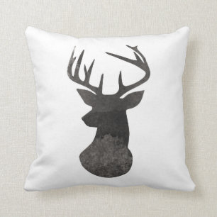 Rotwild modernes Ombre HauptAquarell Schwarzweiss Kissen