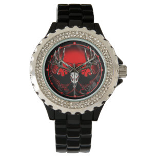 Rotwild-Schädel Armbanduhr