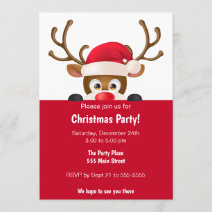 Rotwild scherzt WeihnachtsParty Einladung