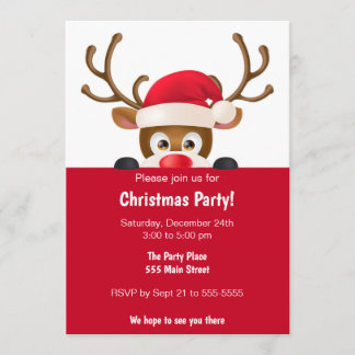 Rotwild scherzt WeihnachtsParty Einladung