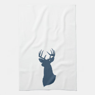 Rotwild-Silhouette-Küchen-Tuch   {Marine} Geschirrtuch