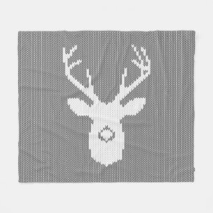 Rotwild-Silhouette Weihnachtsim hässlichen Fleecedecke