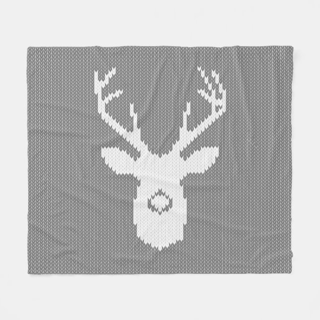 Rotwild-Silhouette Weihnachtsim hässlichen Fleecedecke (Vorderseite (Horizontal))