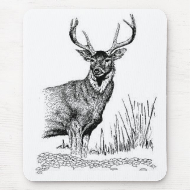 Rotwild stehend mousepad (Vorne)
