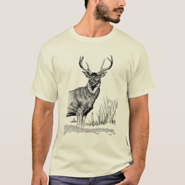 Rotwild stehend T-Shirt (Vorderseite)