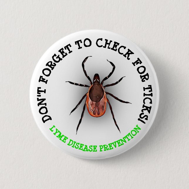 Rotwild-Ticken-Lyme-Borreliose-Bewusstseins-Knopf Button (Vorderseite)