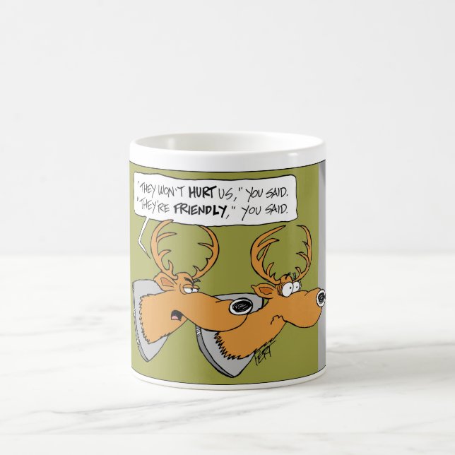 Rotwild-Trophäe "Sie sagten" Cartoon-Tasse Kaffeetasse (Mittel)