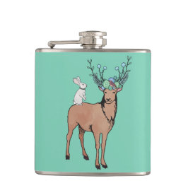 Rotwild-und Kaninchen-Flasche Flachmann