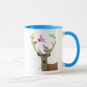 Rotwild-und Vogel-Nest-Pastellfarben Tasse
