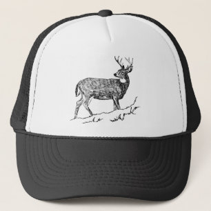 Rotwild/Weiß - angebunden/Odocolileus Virginian Truckerkappe