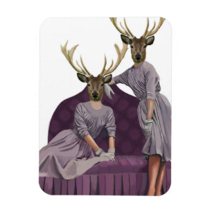 Rotwild-Zwillinge in lila Dresses.jpg Magnet