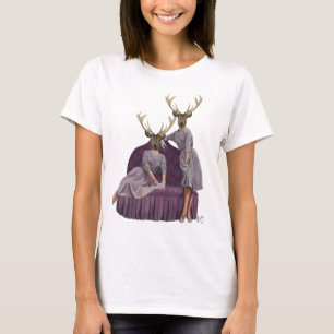 Rotwild-Zwillinge in Lila T-Shirt